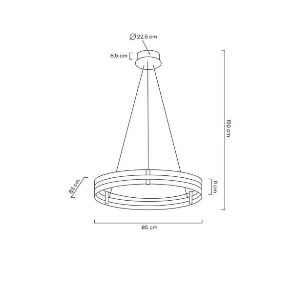 MOOSEE lampa wisząca SATURNUS 85 złota - LED, kryształ, stal szczotkowana